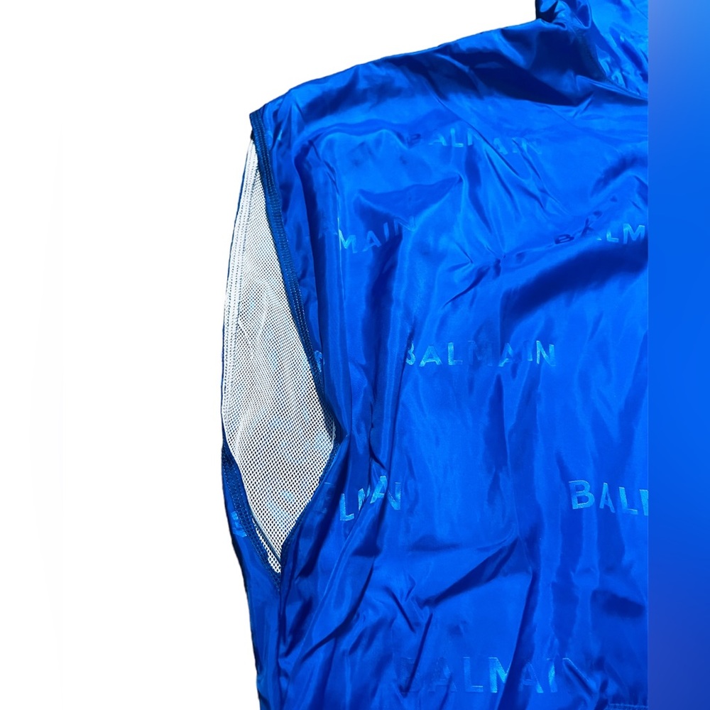 BALMAIN***Men’s Blue Jacquard Poncho***Med. $678 - Picture 5 of 6